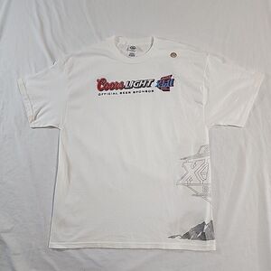 Coors light Super Bowl‎ XLII Beer X Football tee shirt size XL White 2008